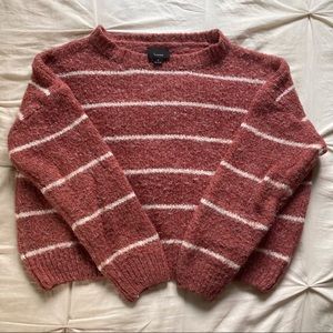 Lumière Striped Cropped Ribbed Sweater Size Small